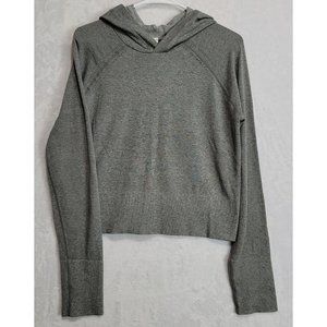 Fabletics Grey Ada Seamless Long Sleeve Cropped Hoodie Women's Size Large